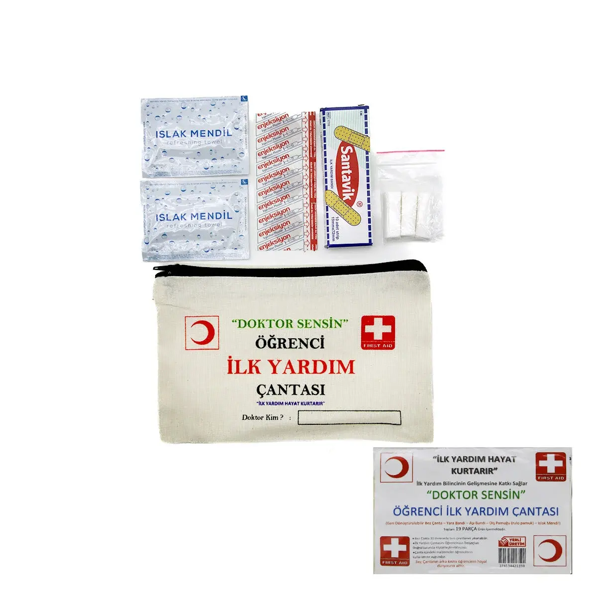 İlk Yardım 19PCS Öğrenci Çantası