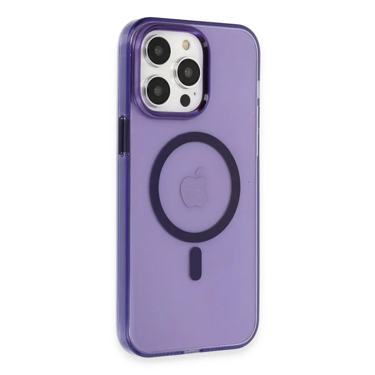 Apple İphone 14 Pro Kılıf Tron Şeffaf Magsafe Kapak - Derin Mor