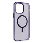 Apple İphone 14 Pro Kılıf Tron Şeffaf Magsafe Kapak - Derin Mor-2