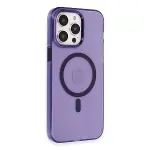 Apple İphone 14 Pro Kılıf Tron Şeffaf Magsafe Kapak - Derin Mor-1