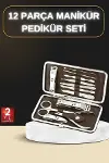 12 Parça Manikür Pedikür Seti Özel Deri Çanta El Ayak Bakımı Akne ve Tezleme-2