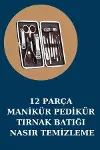 12 Parça Manikür Pedikür Seti Özel Deri Çanta El Ayak Bakımı Akne ve Tezleme-1