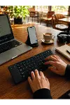 Bluetooth Katlanabilir Klavye USB-C Şarjlı 3 Cihaz Bağlantılı Taşınabilir Klavye-4