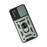 Samsung Galaxy A03s Kılıf Pars Lens Yüzüklü Silikon - Yeşil-3