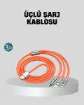 ÜÇLÜ Şarj Kablosu – Yüksek Hızlı, Dayanıklı ve Uzun Ömürlü-1