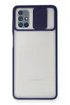 Samsung Galaxy M51 Kılıf Palm Buzlu Kamera Sürgülü Silikon - Lacivert-1