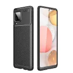 Samsung Galaxy A22 Kılıf Auto Focus Karbon Kapak - Siyah-3