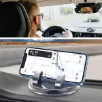 Numaratörlü Güçlü Yapışkanlı 360 Derece Dönebilen Su Geçirmez Araç İçi Telefon Tutucu Plastik Aparat-4