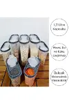 2 Kapaklı Ölçekli Erzak Kuru Gıda Saklama Kutusu Kabı - 1,7 Litre - SA935-3