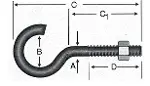 Açık Metrik Kanca M5 / 21x80 - 100 Adet-2