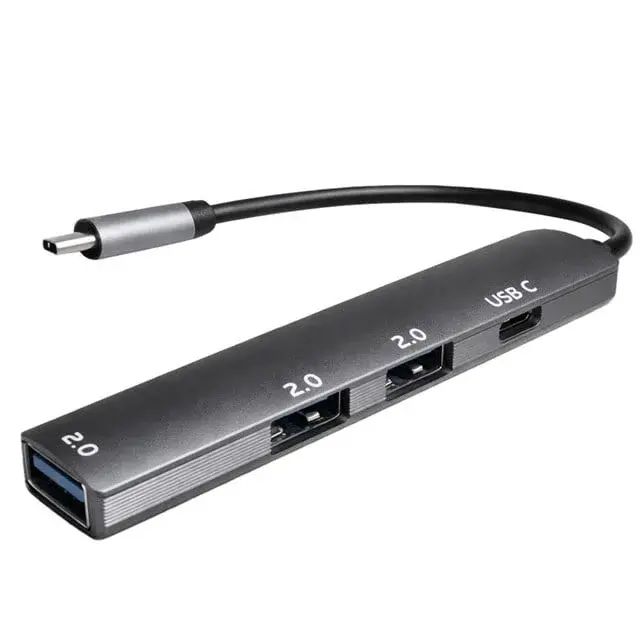 Fully S-802K 4’ü 1 Arada USB-A Type-C Hub Dönüştürücü Alünyum Gövde Ultra İnce Tasarım