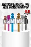 Karaoke Mikrofon Bluetooth Bağlantılı Aux Girişli Uzun Pil Ömrü Yüksek Ses Kaliteli-1