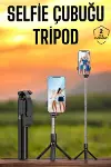 Selfie Çubuğu Tripod Kumandalı Telefon Tutucu Siyah-1