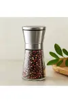 Mini Cam Hazneli Tuz ve Baharat Öğütücü - Krom Kaplama-1