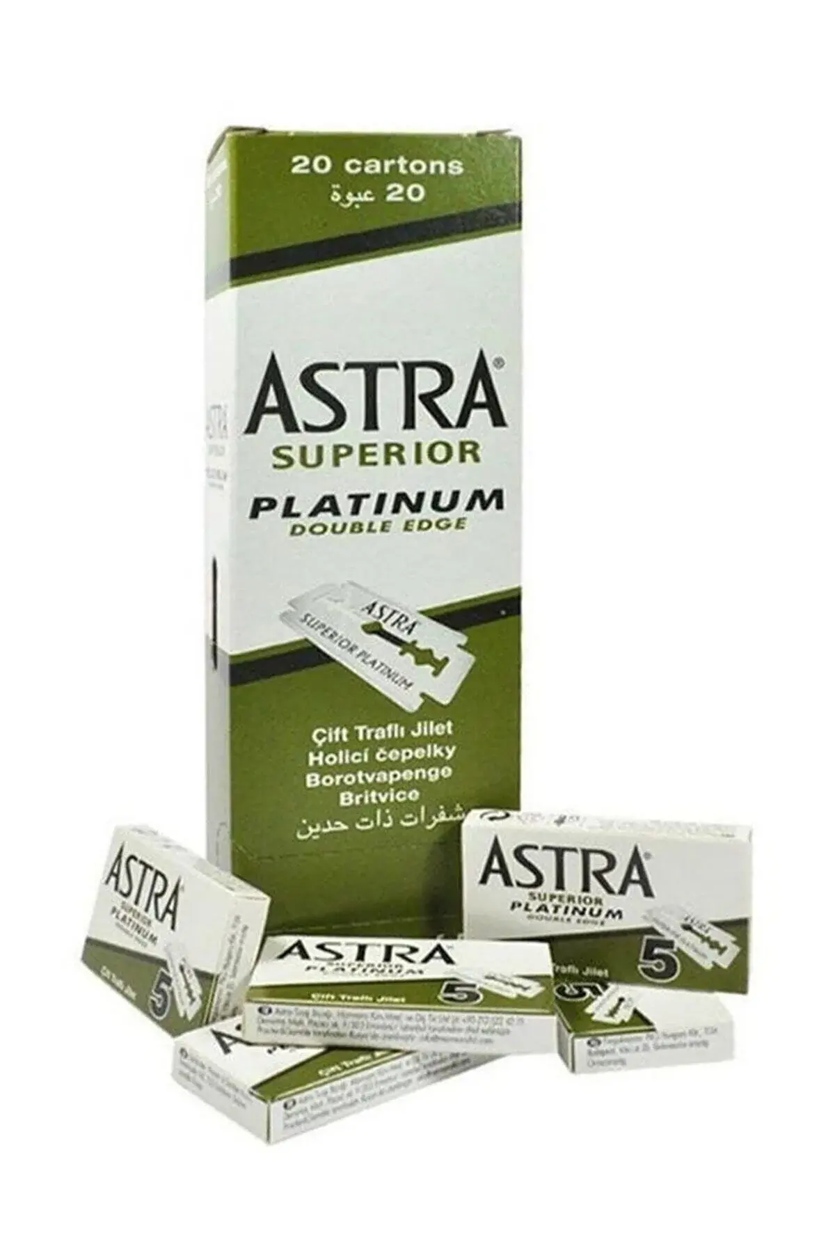 Astra Jilet Yeşil 1 Kutu İçinde 20 Küçük Paket Ve Her Pakette 5 Jilet Var - Toplam 100 Jilet