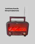 Solar Panelli Alev Işıklı Bluetooth Hoparlör – Çoklu Giriş, Uzun Pil Ömrü-4