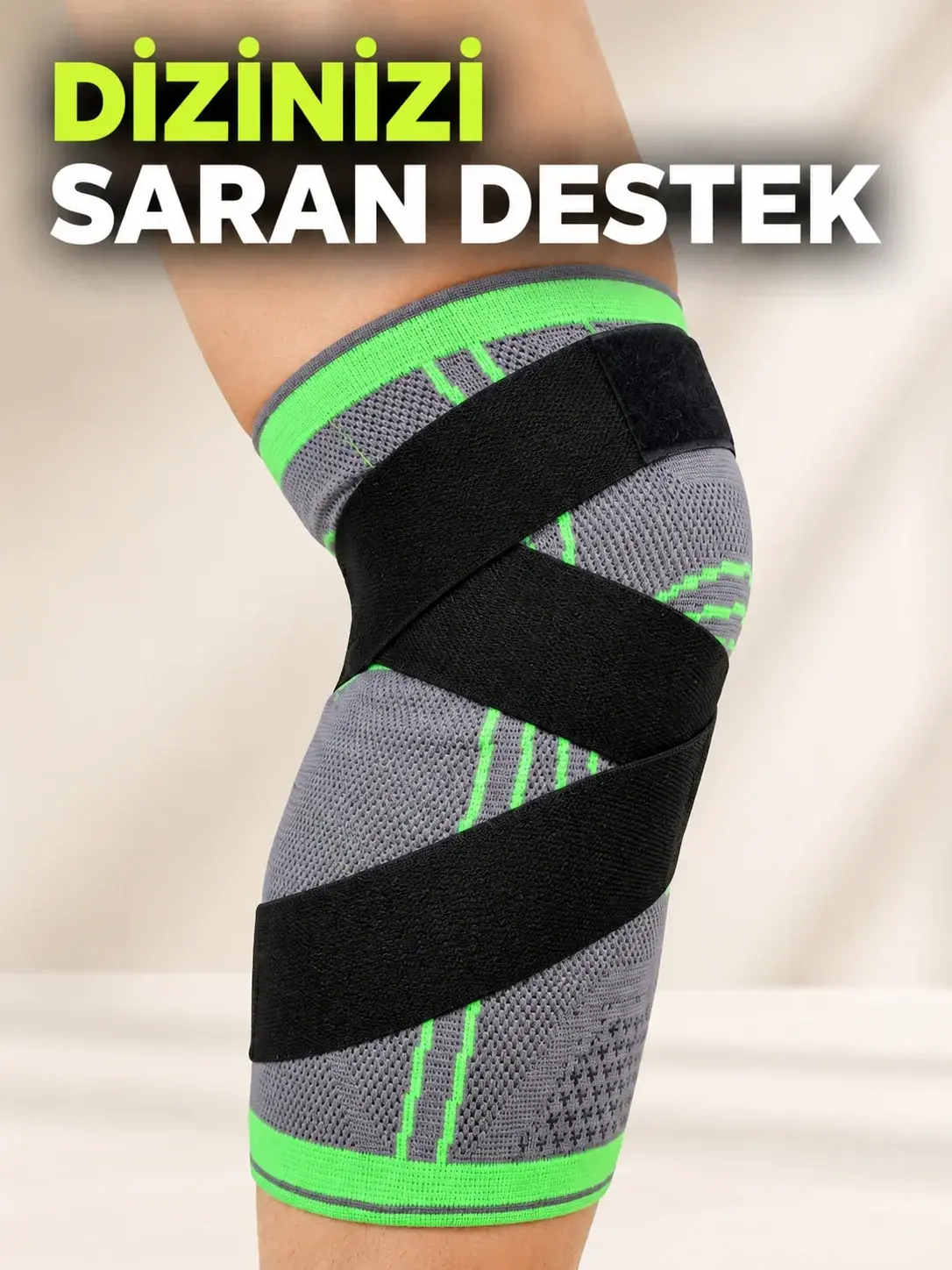 Ayarlanabilir Diz Desteği Çapraz Bantlı Spor Koşu Fitness Dizliği