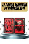 17 Parça Manikür Pedikür Seti El Ayak Bakım Seti Tırnak Makası Törpü-2