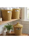 3’lü İç İçe Geçebilen Büyük Plastik Rattan Hasır Sepet Seti-Dayanıklı Çok Amaçlı Ev,Banyo ve Mutfak-4