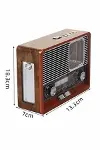 Vintage Nostaljik Radyo AUX USB SD Kart Girişli Şarjlı Bluetooth Bağlantılı-4
