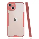 Apple iPhone 14 Plus Kılıf Platin Silikon - Pembe-3