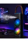 RGB Işıklı Spreyli Masa Fanı Çift Motorlu Güçlü Üflemeli Taşınabilir Fan-1