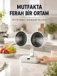 Ayarlanabilir Çift Fan Başlıklı Şarjlı Masa Vantilatörü-1