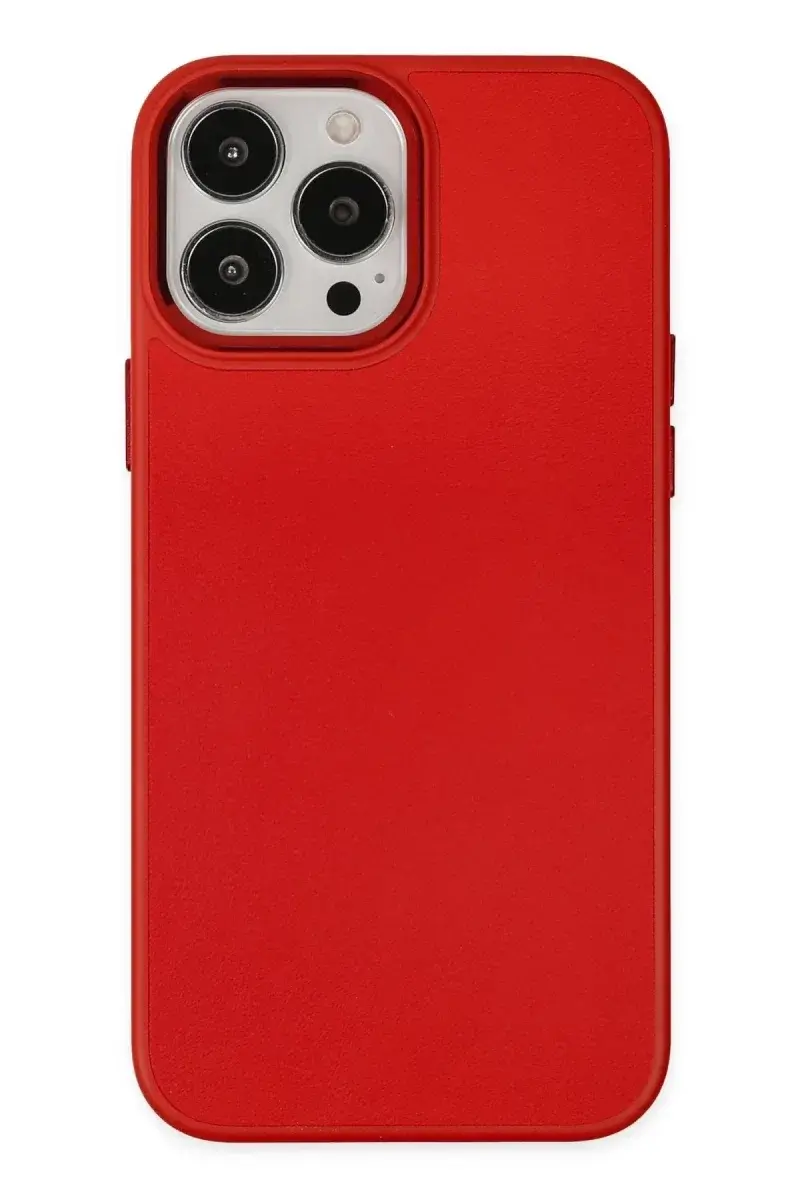 Apple iPhone 13 Pro Kılıf Asya Deri Silikon - Kırmızı