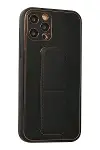 Apple iPhone 12 Pro Kılıf Coco Deri Standlı Kapak - Siyah-2
