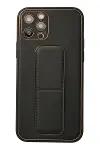 Apple iPhone 12 Pro Kılıf Coco Deri Standlı Kapak - Siyah-1