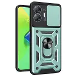 İnfinix Hot 30 5g Kılıf Pars Lens Yüzüklü Silikon - Yeşil-1