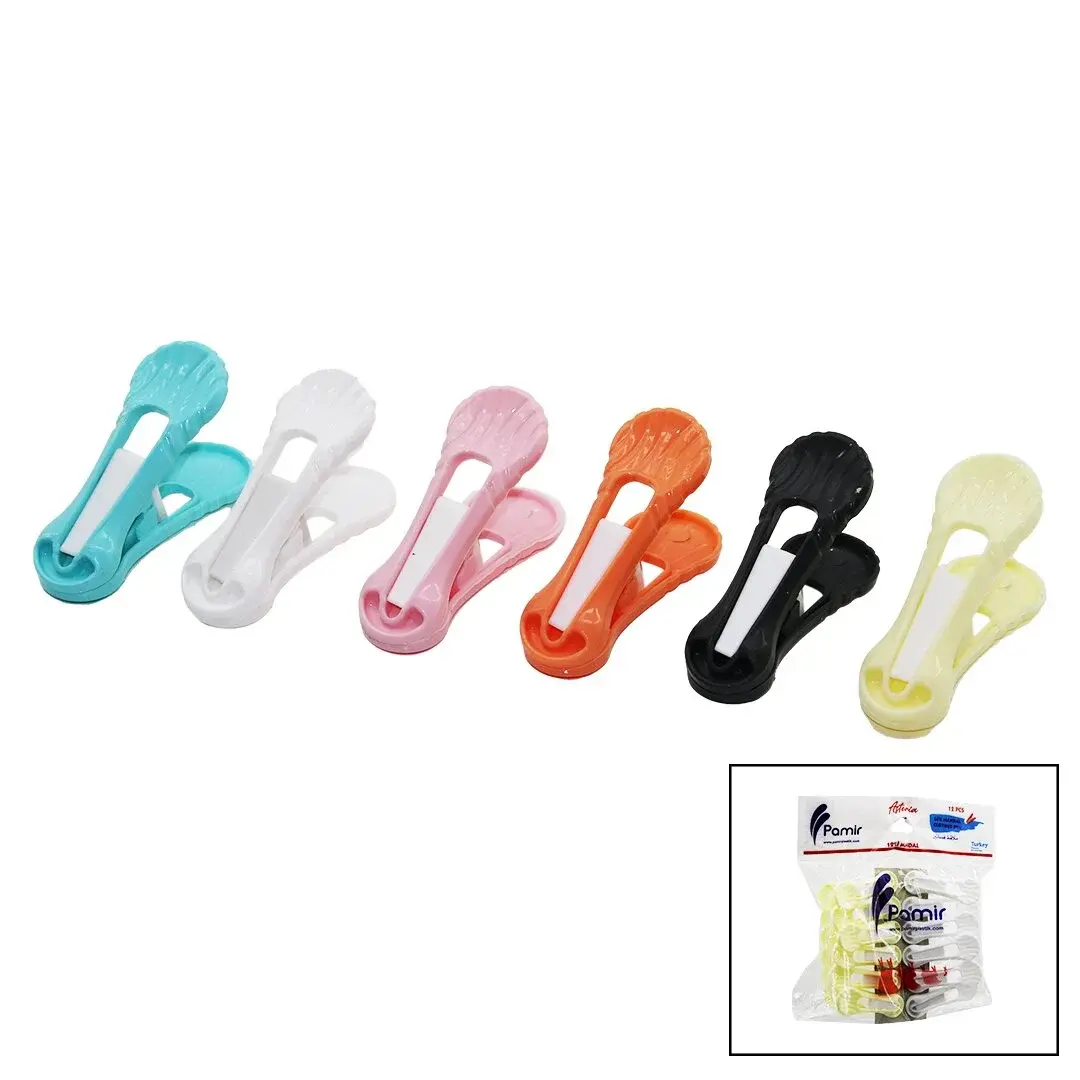 12PCS Yaysız Plastik Renkli Mandal