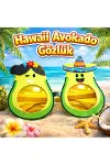 Hawaii Temalı Avokado Gözlük – Kostüm & Parti Gözlüğü-2