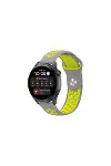 Watch 22mm Spor Delikli Kordon - Gri-yeşil-1