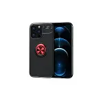 Apple iPhone 13 Pro Max Kılıf Range Yüzüklü Silikon - Siyah-Kırmızı-3