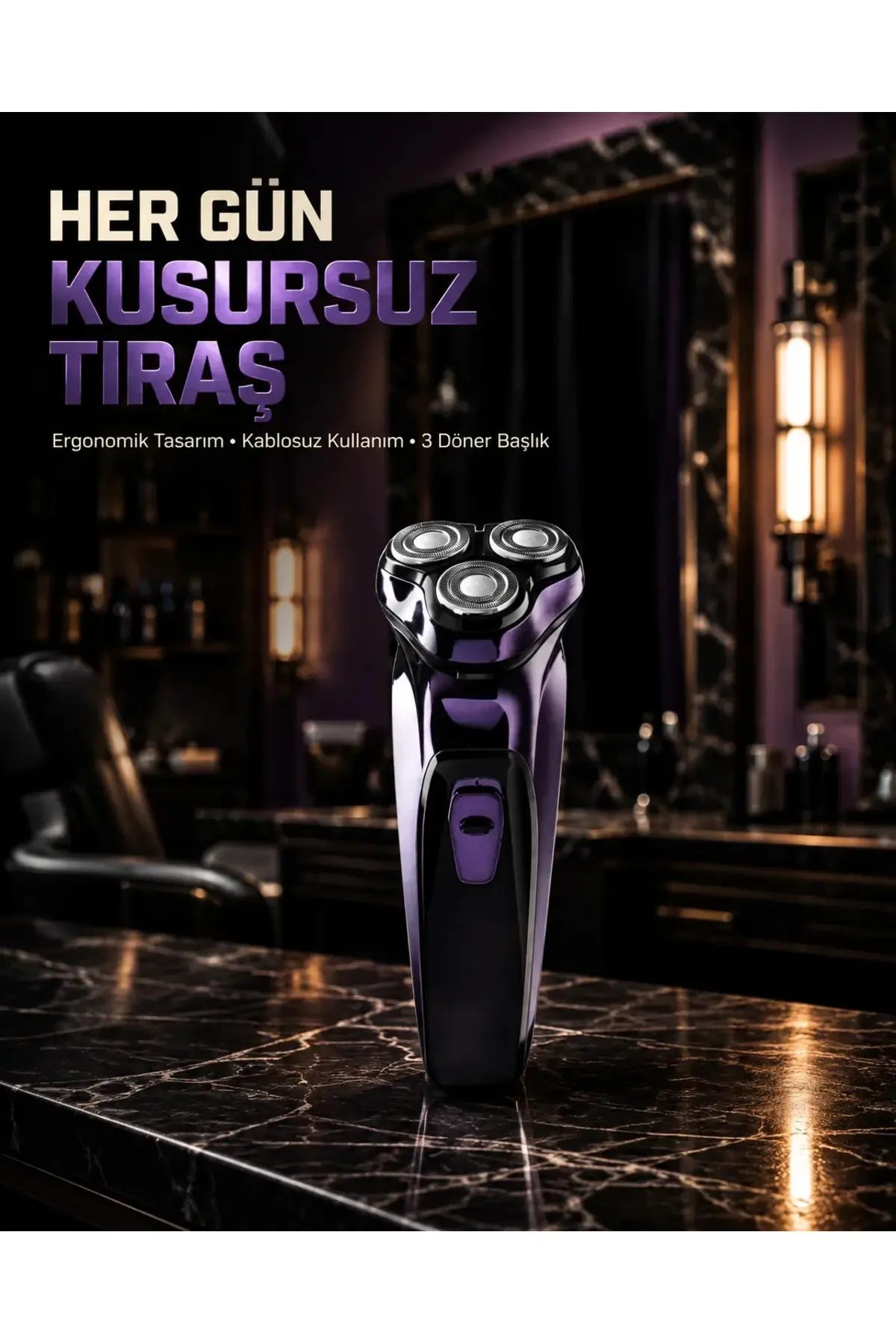 Kompakt Şarjlı Saç Sakal Tıraş Makinesi Kuru Kullanım Özellikli