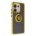 Xiao Red Note 13 4g Kılıf Montreal Yüzüklü Silikon Kapak - Sarı-2