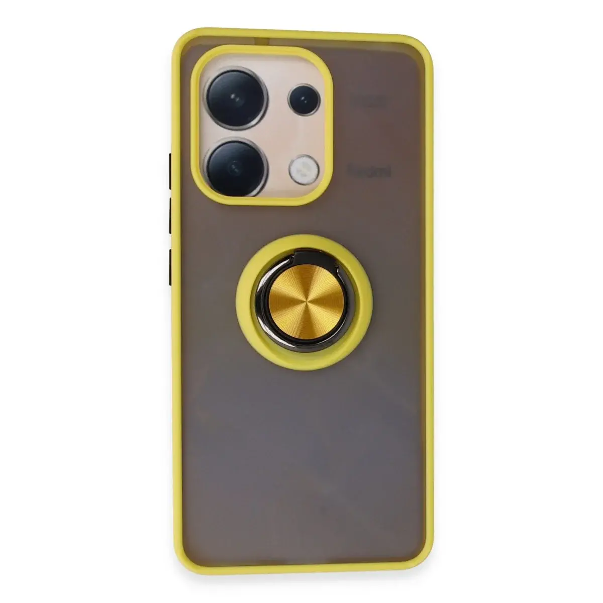 Xiao Red Note 13 4g Kılıf Montreal Yüzüklü Silikon Kapak - Sarı