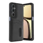 Realme C65 Sara Kartvizitli Deri Kılıf - Siyah-1