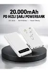 LED Işıklı 20.000mAh Powerbank LCD Gösterge Dahili Çoklu Kablo Yeni Nesil-1