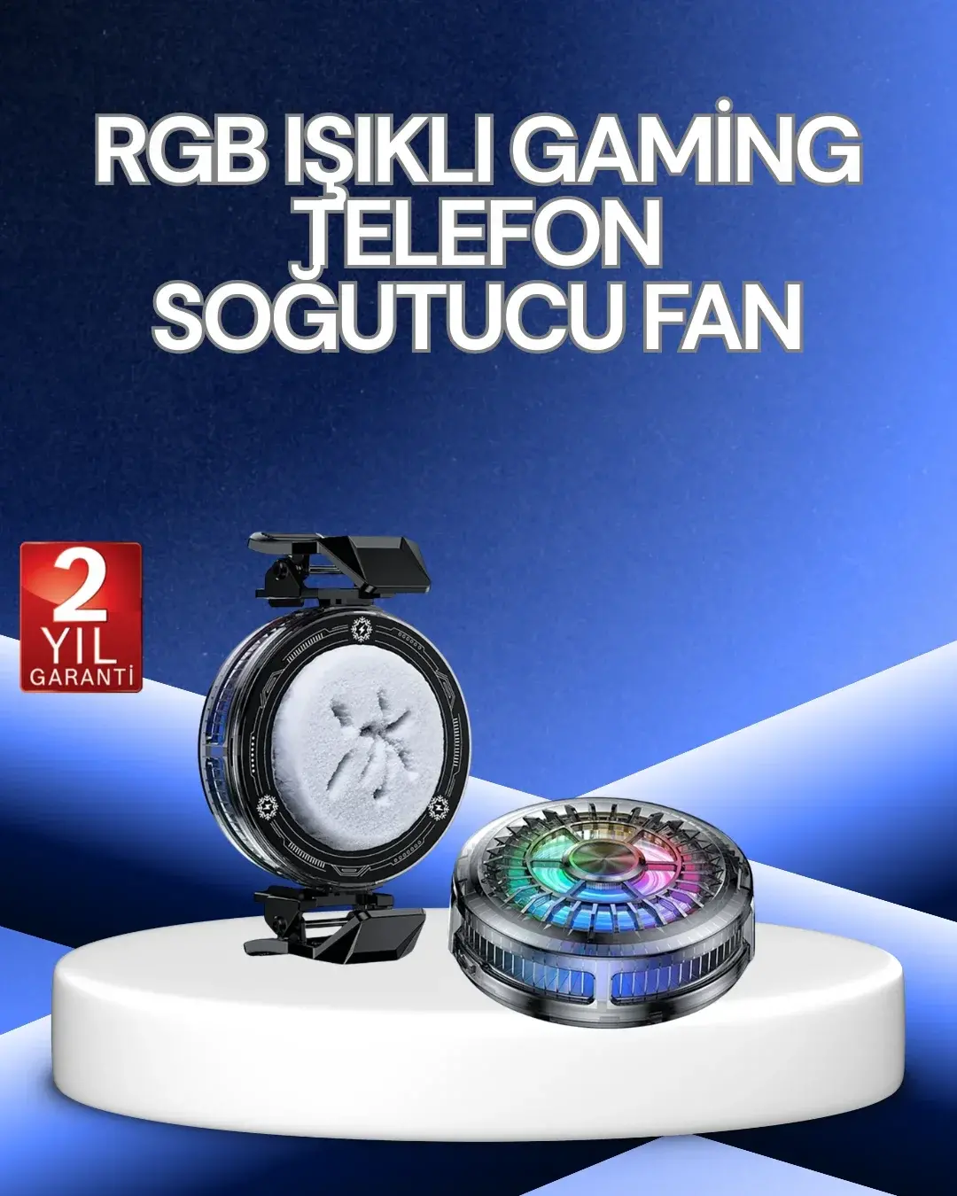 RGB Işıklı Telefon Soğutucu Fan Gang Cooler Süper Hızlı Soğutma
