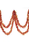 Kırmızı Altın Renk 4 cm Genişlik Garland Çift Renk Sim Süs 180 cm-3