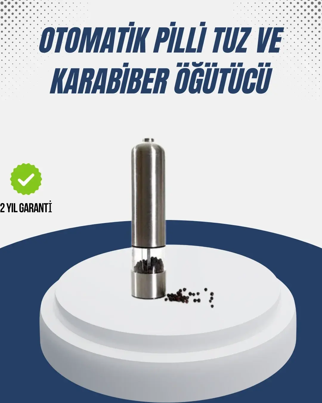 Otomatik Baharat Değirmeni Paslanmaz Gövde Ergonok Tasarım