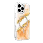 Onegif Apple İphone 16 Pro Max Lotus Simli Magsafe Kapak - Turuncu-2