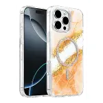 Onegif Apple İphone 16 Pro Max Lotus Simli Magsafe Kapak - Turuncu-1