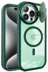 Apple iPhone 14 Pro Max Kılıf Teleskop Lens Magsafe Silikon Kapak - Koyu Yeşil-2