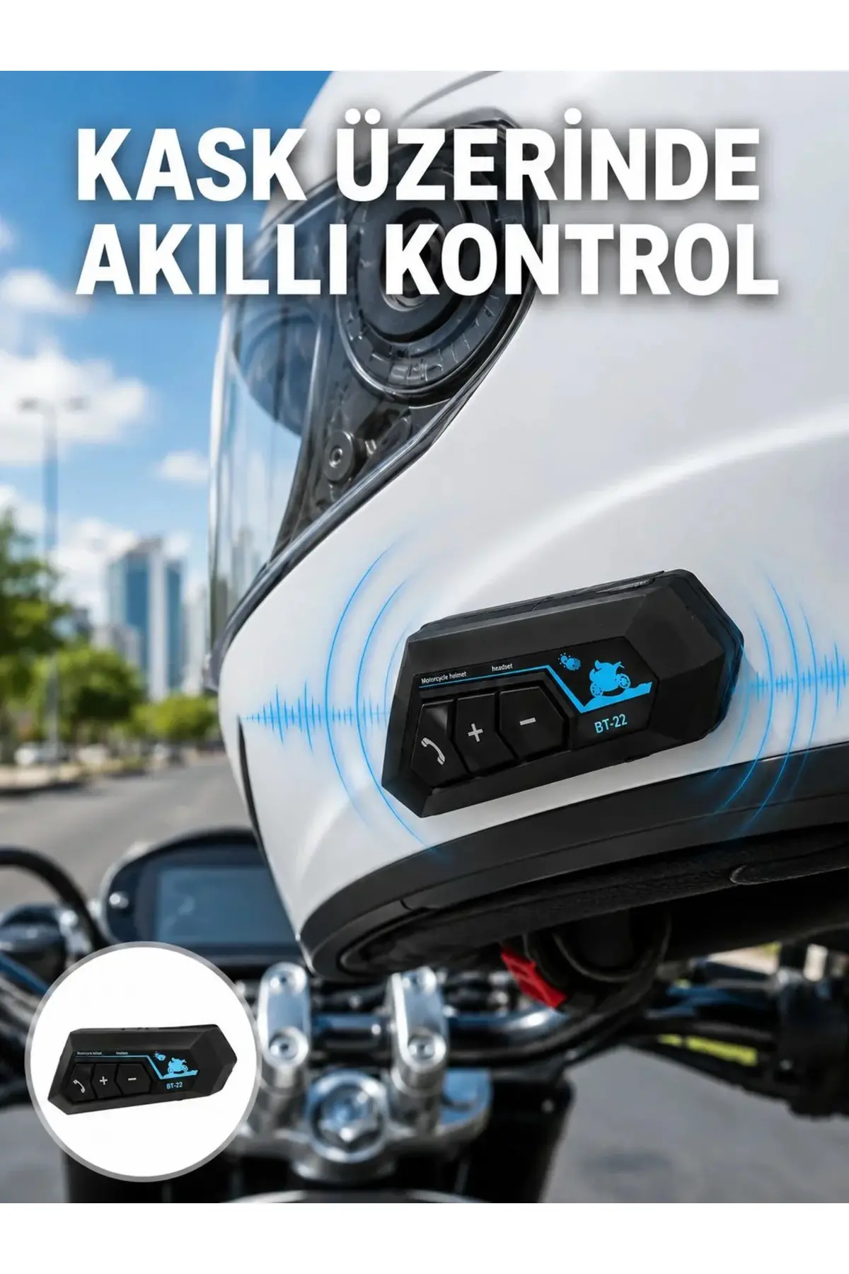 Bluetooth Kask Kulaklığı Intercom 5.0 Bluetooth Android ve İOS Uyumlu Yeni Nesil