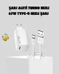 67W Süper Hızlı Şarj Adaptörü ve Kablo Seti – Güvenli, Kompakt ve Ergonok Tasarım-1