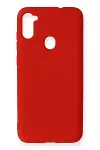 Samsung Galaxy A11 Kılıf Nano içi Kadife Silikon - Kırmızı-1