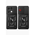 Xiao Red Note 13 4g Kılıf Pars Lens Yüzüklü Silikon - Yeşil-3